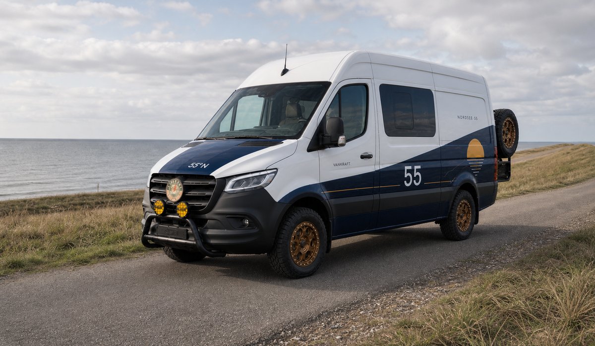 Vankraft Nordsee 55 — Mercedes Sprinter Expedition-Campervan an der Nordseeküste
